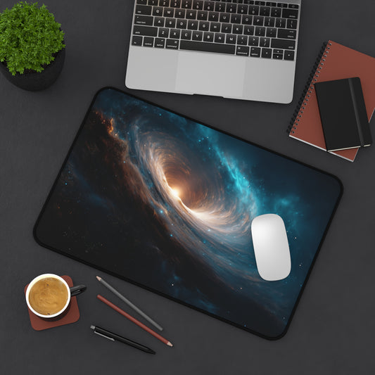 Galaxy Vortex Desk Mat | Space Nebula Mousepad, Cosmic Portal MousePad