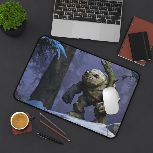 Tiny DOTA2 Gaming Desk Mat with Stone Creature Design, Office Decor, Gamer Gift, Work Station Accessory, Adventure Vibe