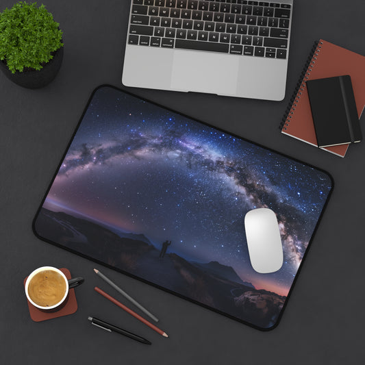 Milky Way Night Sky Desk Mat | Galaxy Landscape Mouse Pad
