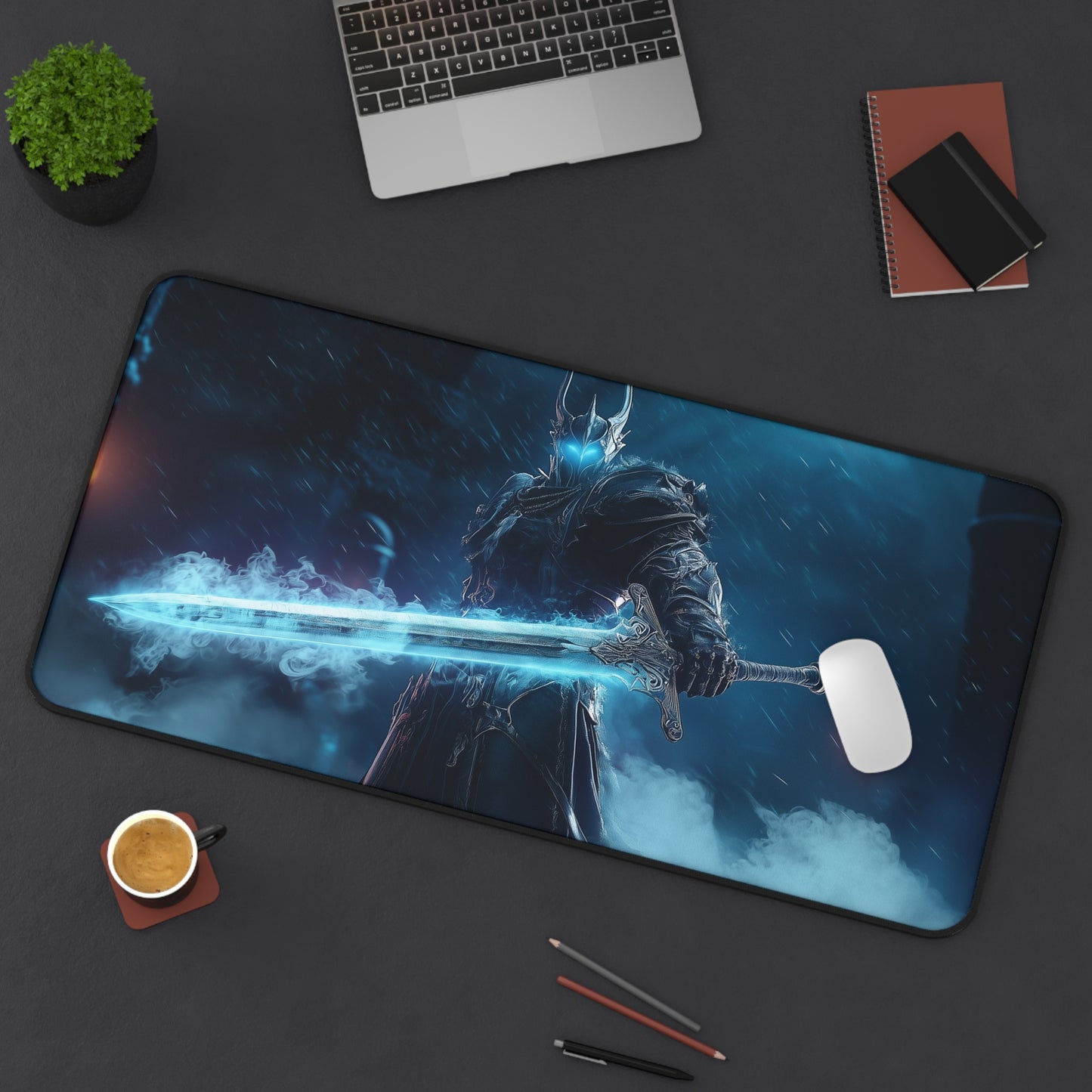 Lich King Preparing to Fight, Epic Gamer Decor, Office Accessory, Gift for Gamers, Gaming Mouse Pad