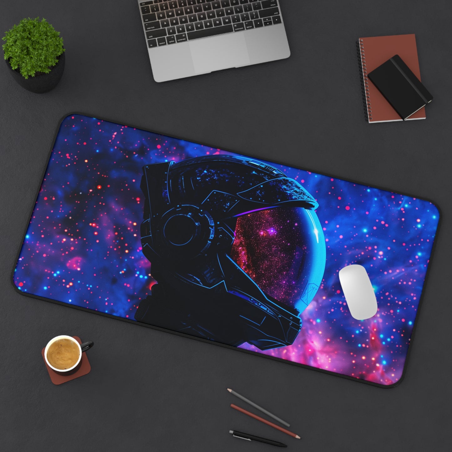 Astronaut Helmet Nebula Desk Mat | Space Galaxy Mousepad