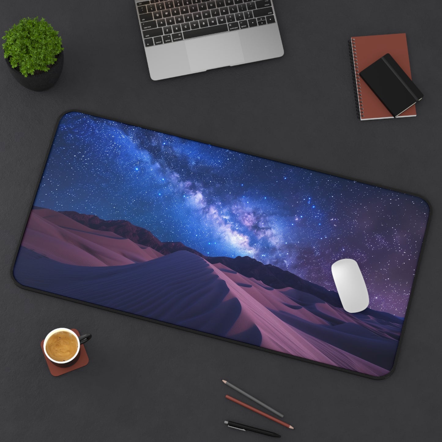 Desert Night Sky Milky Way Sand Dunes Desk Mat | Mousepad