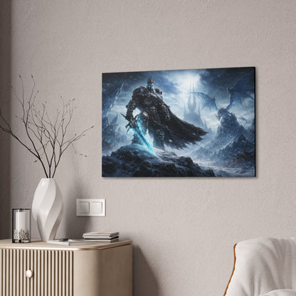 Lich King canvas | fantasy battle art, dragon, frozen sword