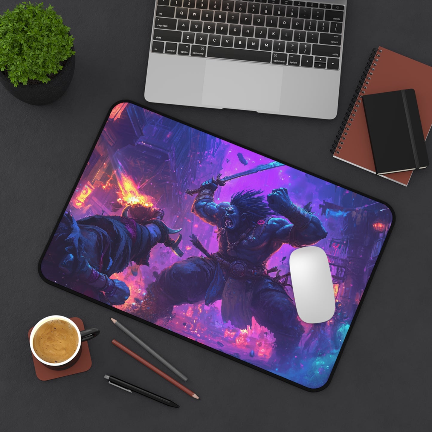 WOW Gamer Desk Mat | Arthas | Epic Battle Scene, Gaming Mousepad, Computer Desk Accessories, Gift for Gamers, Office Decor