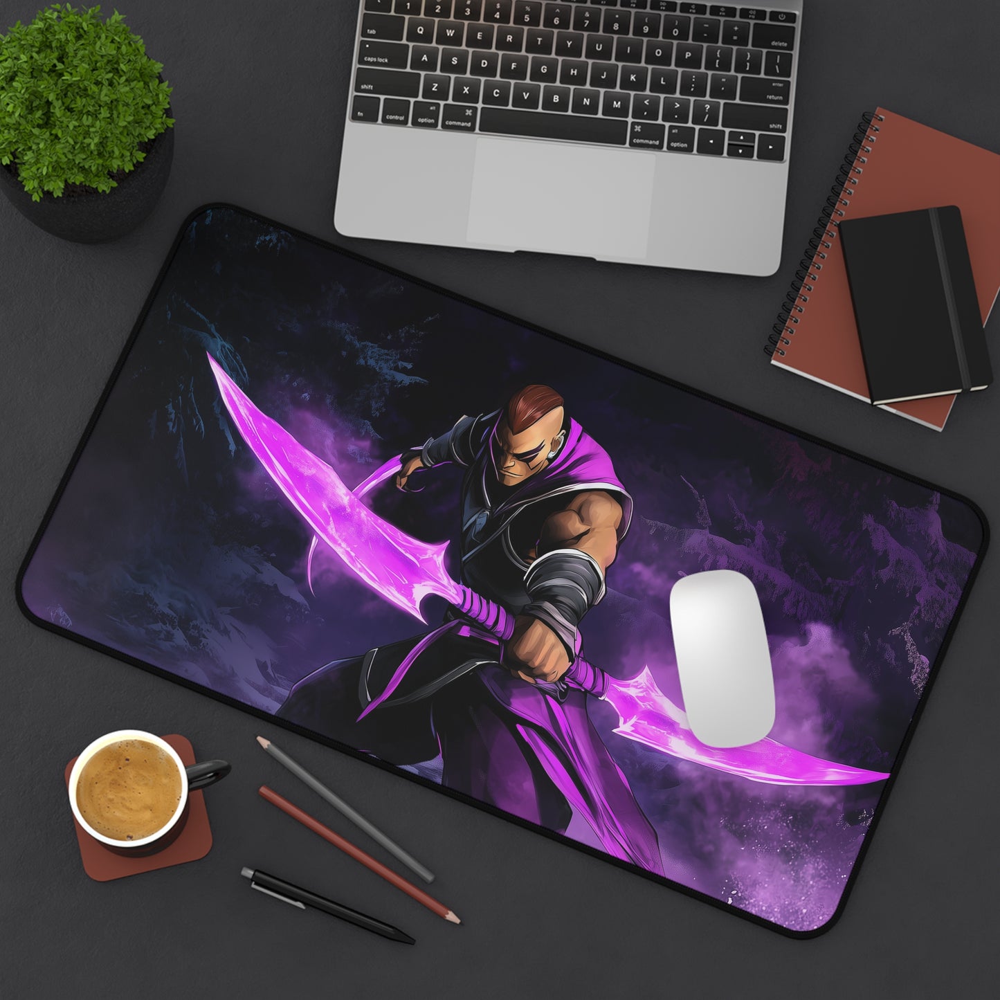 Anti-Mage DOTA2 Desk Mat, Gamer Desk Pad, Office Accessories, Purple Ninja Design, Stylish Work Surface