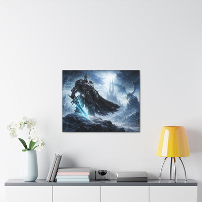 Lich King canvas | fantasy battle art, dragon, frozen sword
