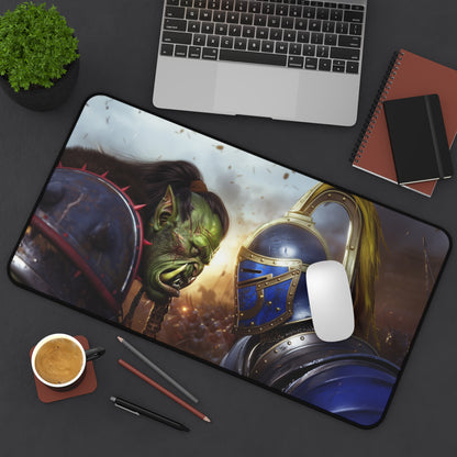 Orc vs Knight Desk Mat | Warcraft-Inspired Fantasy Battle Gaming Mouse Pad