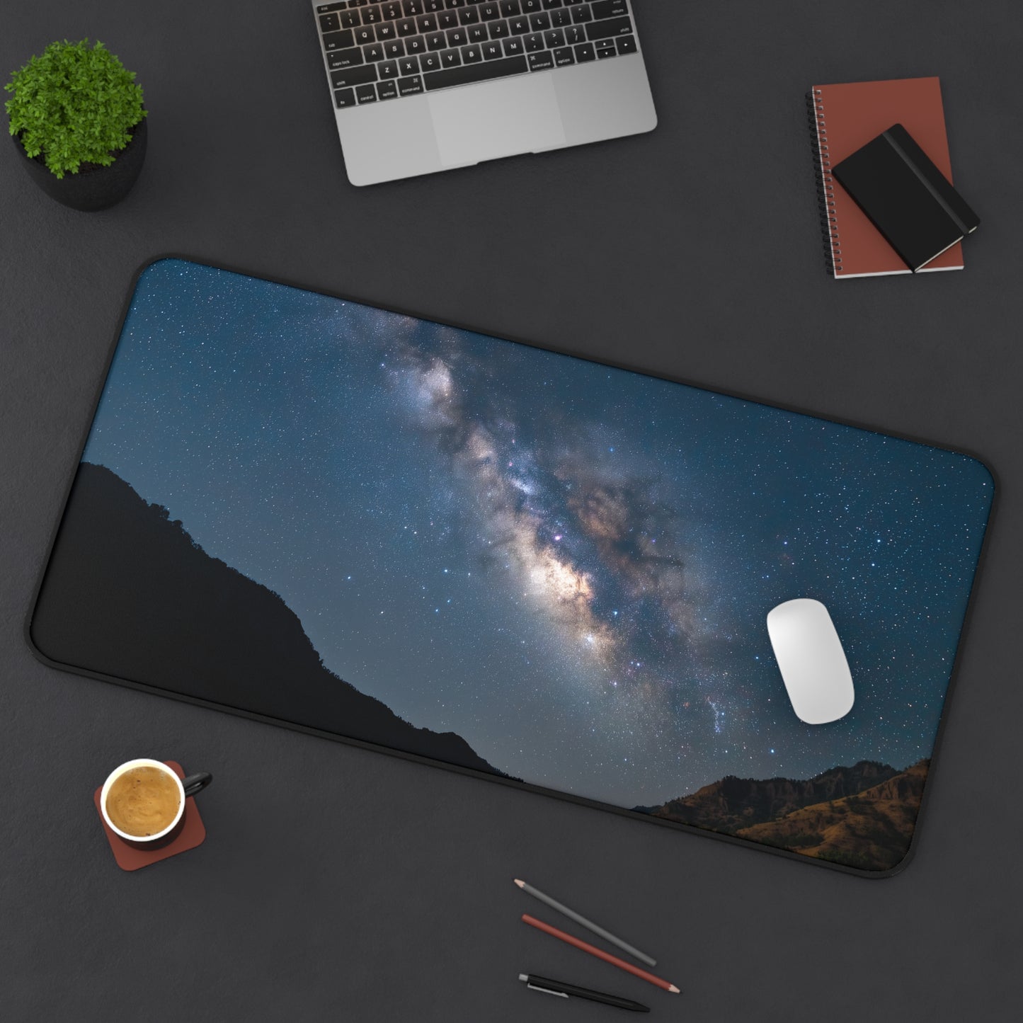 Milky Way Night Sky Desk Mat | Galaxy Astronomy Mouse Pad