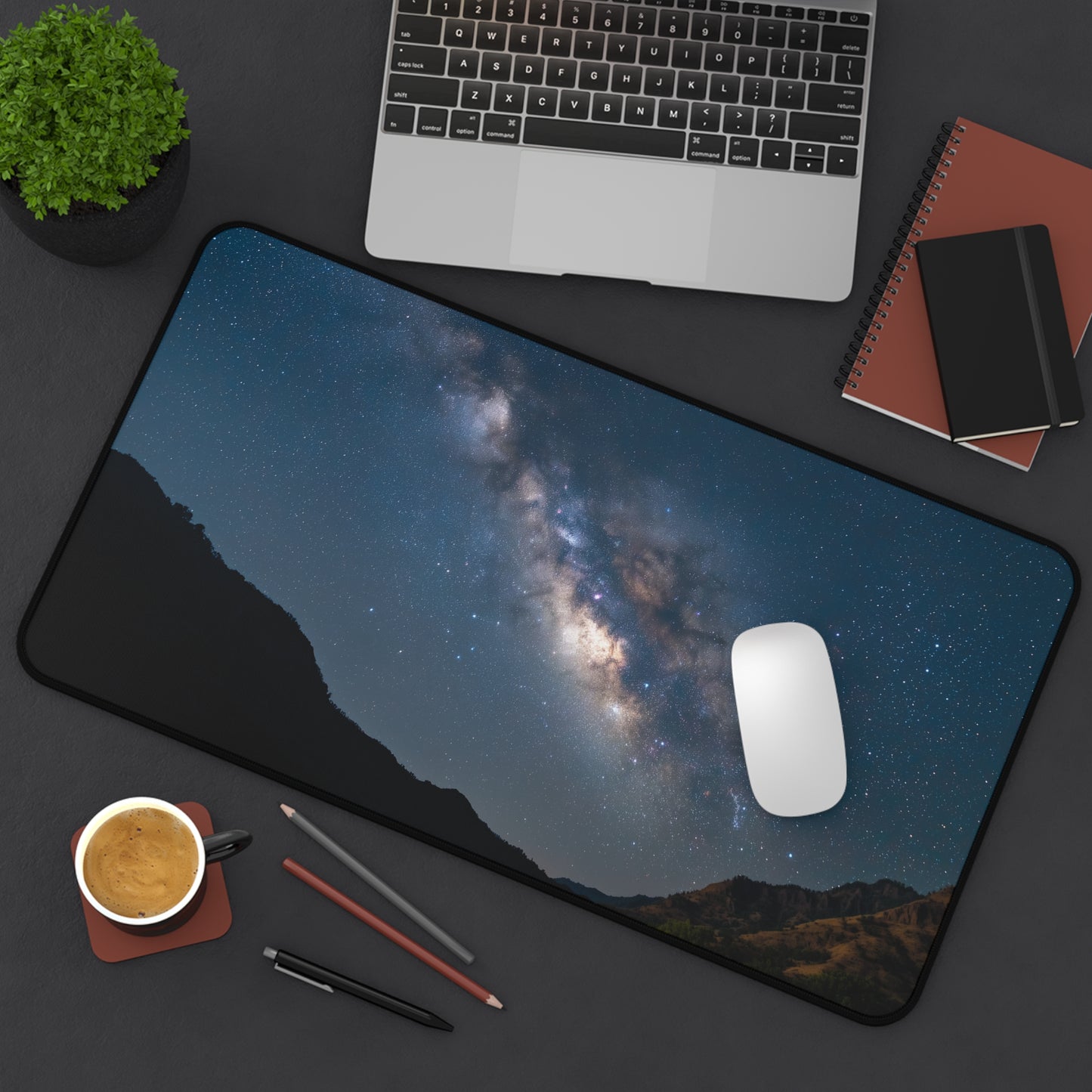 Milky Way Night Sky Desk Mat | Galaxy Astronomy Mouse Pad