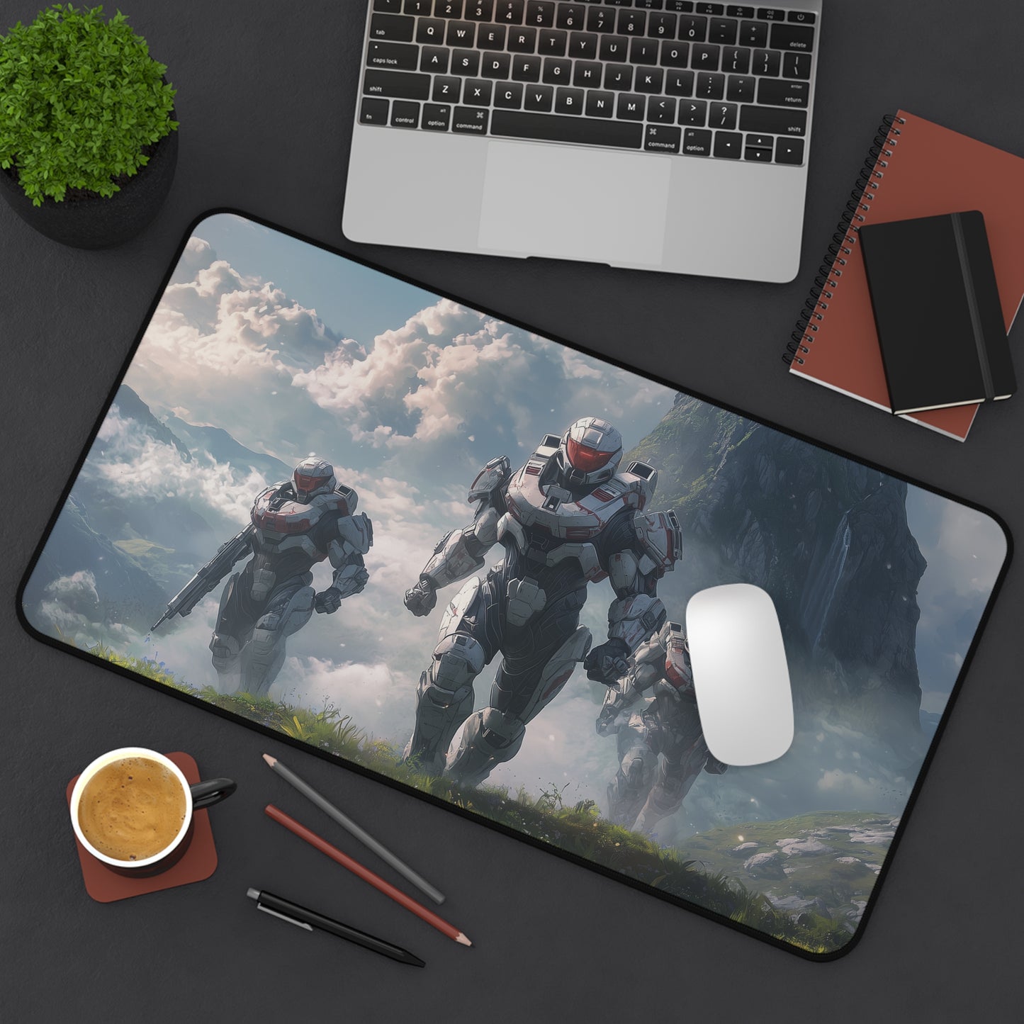 Spartans Going To Battle Mouse Pad, Halo-Inspired Gaming Mouse Pad for PC, Desk Decor, Office Gift, Gamer Accessories
