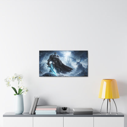 Lich King canvas | fantasy battle art, dragon, frozen sword