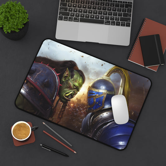 Orc vs Knight Desk Mat | Warcraft-Inspired Fantasy Battle Gaming Mouse Pad