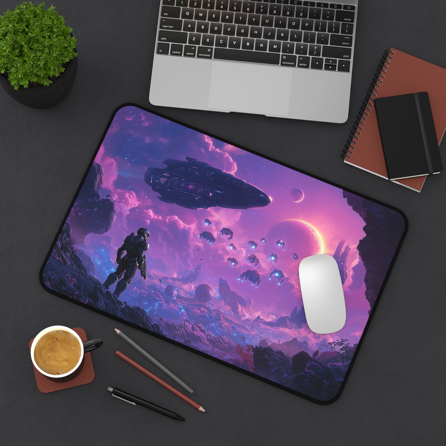 Spartan HALO-Inspired Gaming Desk Mat | Epic Sci-Fi Design, Perfect for Gamers, Office Decor & Gifts