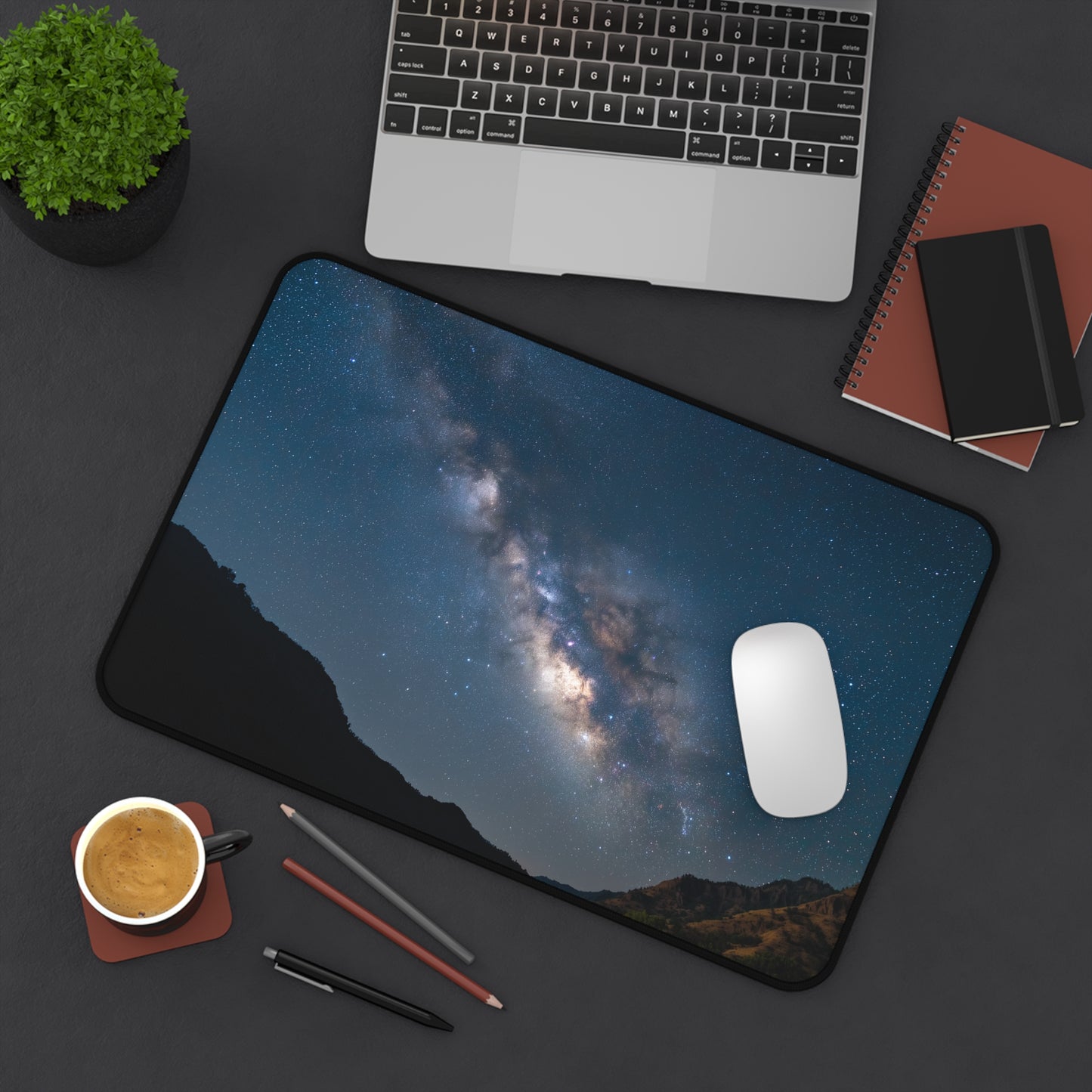 Milky Way Night Sky Desk Mat | Galaxy Astronomy Mouse Pad