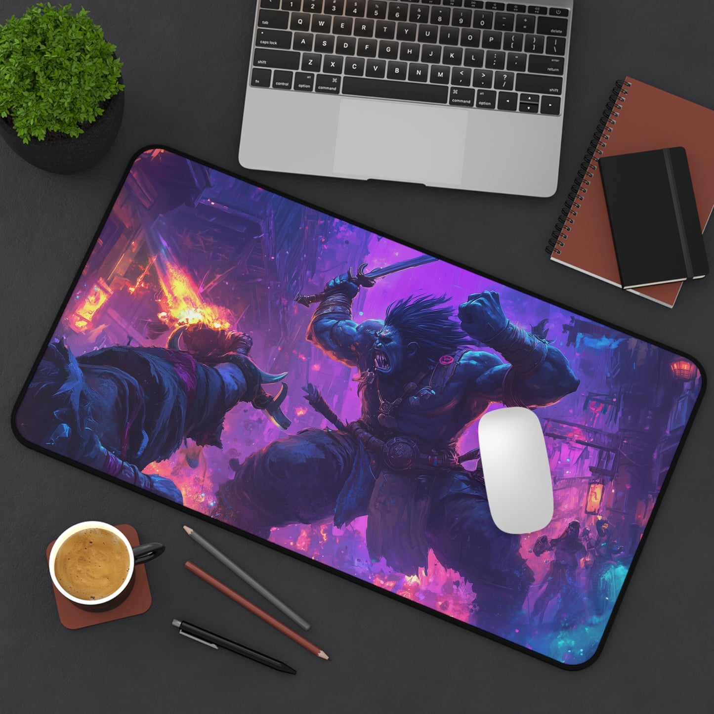 WOW Gamer Desk Mat | Arthas | Epic Battle Scene, Gaming Mousepad, Computer Desk Accessories, Gift for Gamers, Office Decor