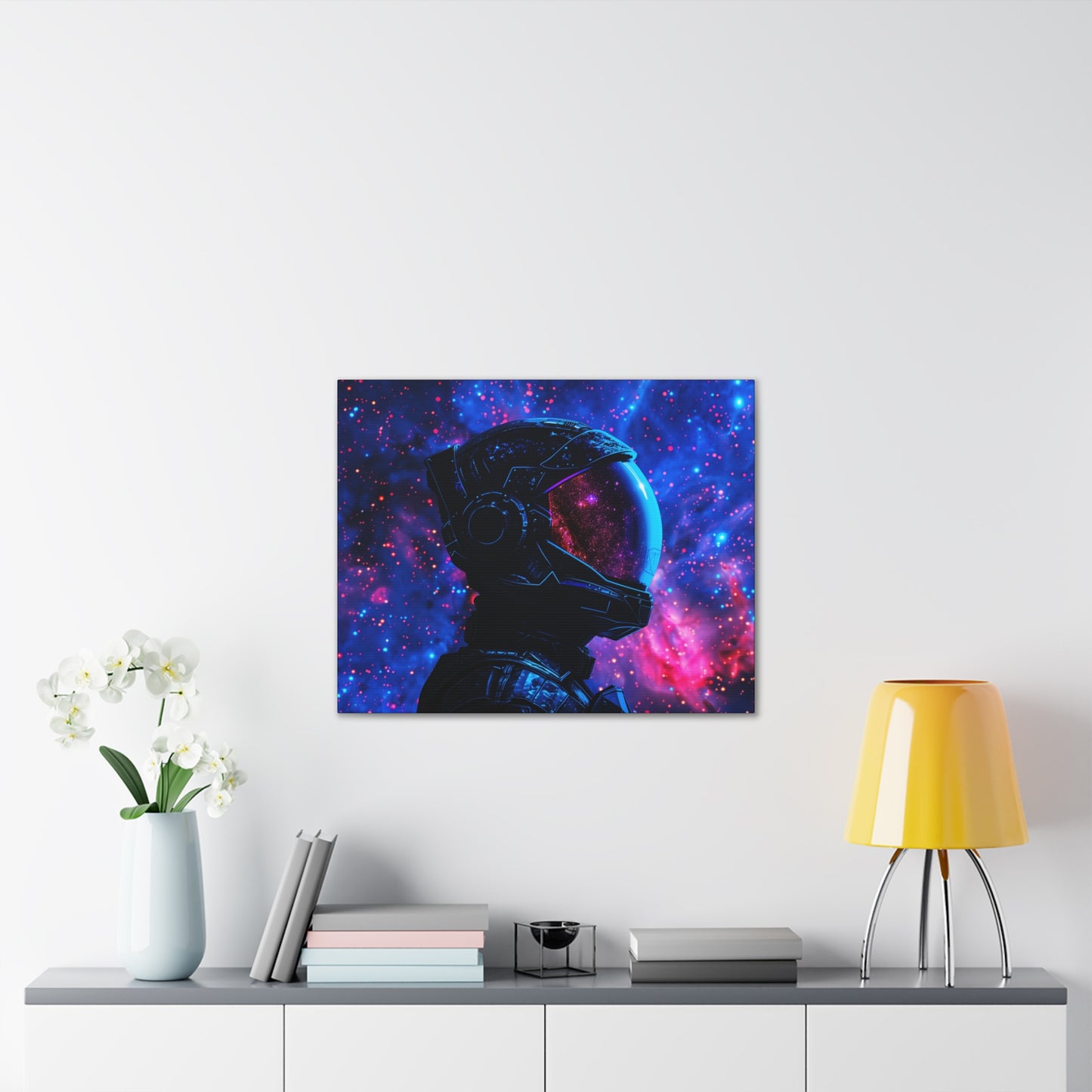 Astronaut Helmet Galaxy Canvas