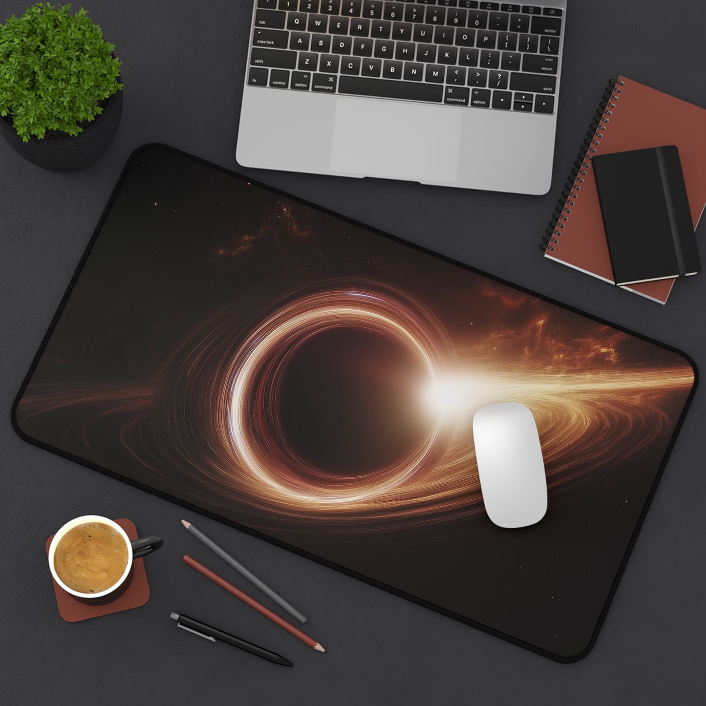 Space Black Hole Mouse Pad - Stellar Space Decor for Gamers, Study, Office, Gifts, Black Hole Theme, Astronomy Lovers, Unique Home Office