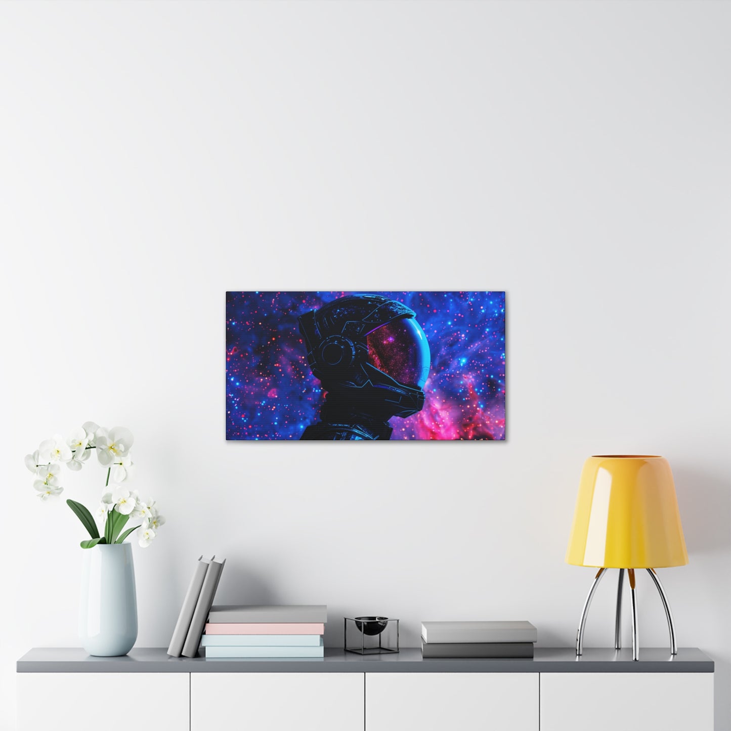 Astronaut Helmet Galaxy Canvas