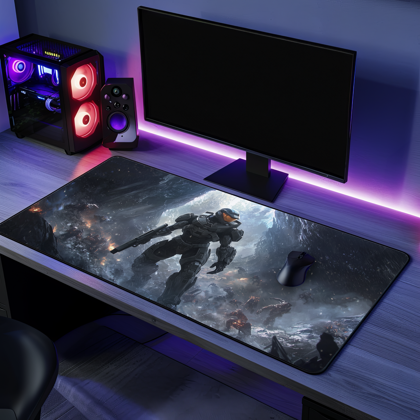 Spartan odds not in favor , Gaming Mouse Pad, Video Game Accessories, Perfect for Game Streamers, Halo-Inspired Design