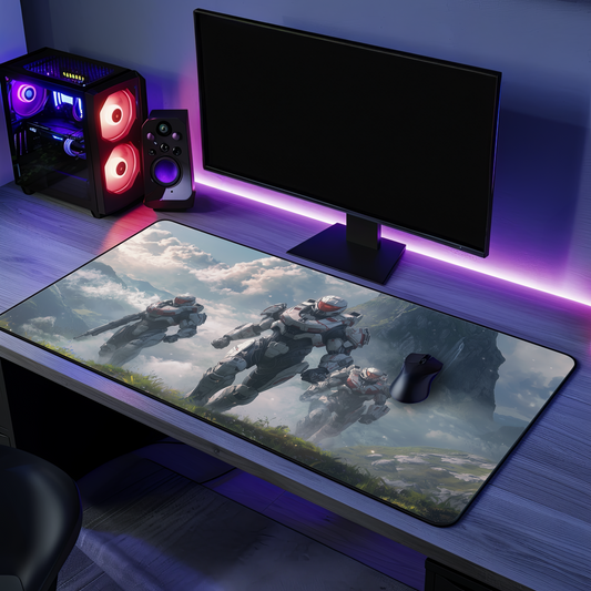 Spartans Going To Battle Mouse Pad, Halo-Inspired Gaming Mouse Pad for PC, Desk Decor, Office Gift, Gamer Accessories