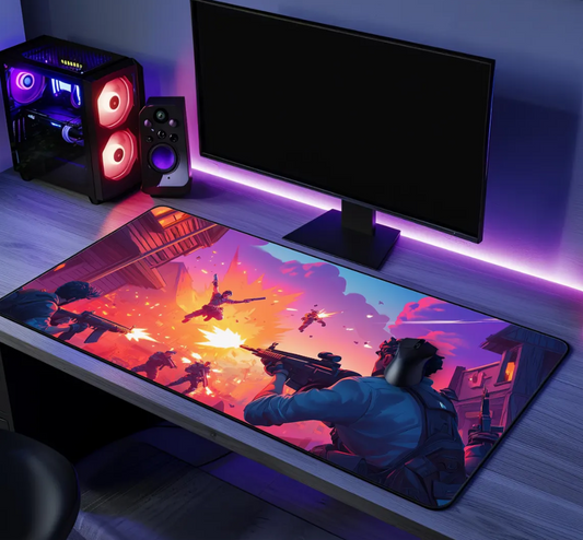 Fortnite Colorful Gaming Desk Mat, Gamer Mouse Pad, Battle Scene Mousepad, Video Game Accessories, Gaming Decor, Unique Gift for Gamers