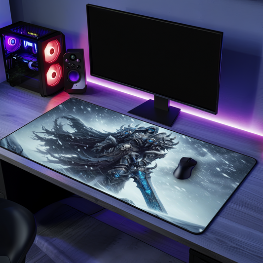 Undead Arthas Gaming Mouse Pad | WOW Gaming Decor | Customized Premium Desk Accessories for Warcraft Fans