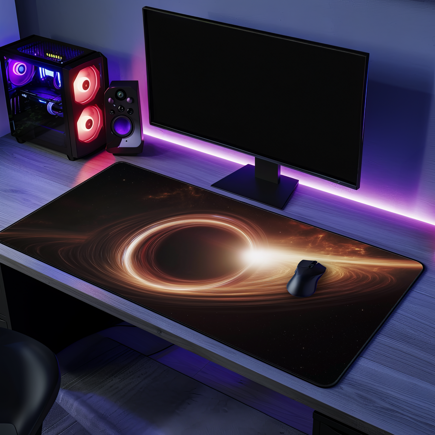 Space Black Hole Mouse Pad - Stellar Space Decor for Gamers, Study, Office, Gifts, Black Hole Theme, Astronomy Lovers, Unique Home Office