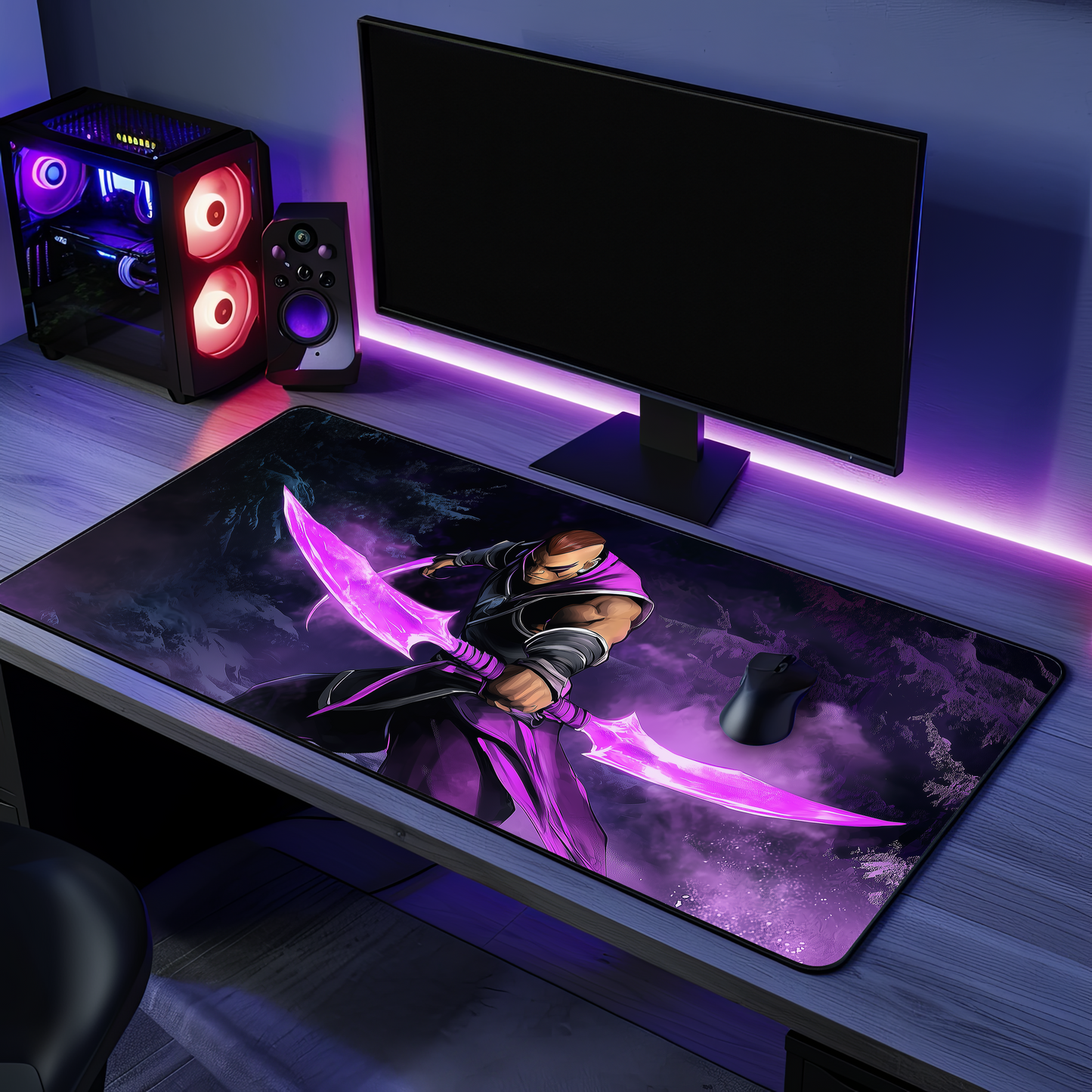 Anti-Mage DOTA2 Desk Mat, Gamer Desk Pad, Office Accessories, Purple Ninja Design, Stylish Work Surface