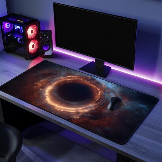 Black Hole Portal Formation Desk Mat | Space Galaxy Mouse Pad