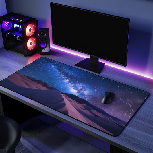Desert Night Sky Milky Way Sand Dunes Desk Mat | Mousepad