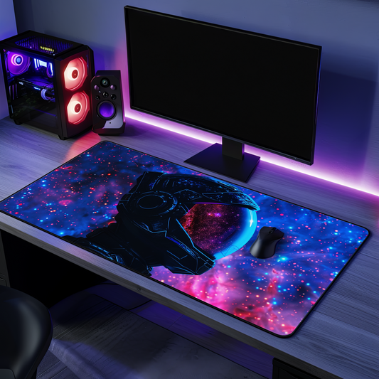 Astronaut Helmet Nebula Desk Mat | Space Galaxy Mousepad