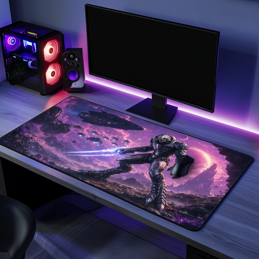 ARBITER Ready to fight | H-a-l-o-Inspired Gaming Desk Mat | Epic Sci-Fi Design, Perfect for Gamers, Office Decor & Gifts