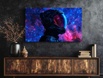 Astronaut Helmet Galaxy Canvas