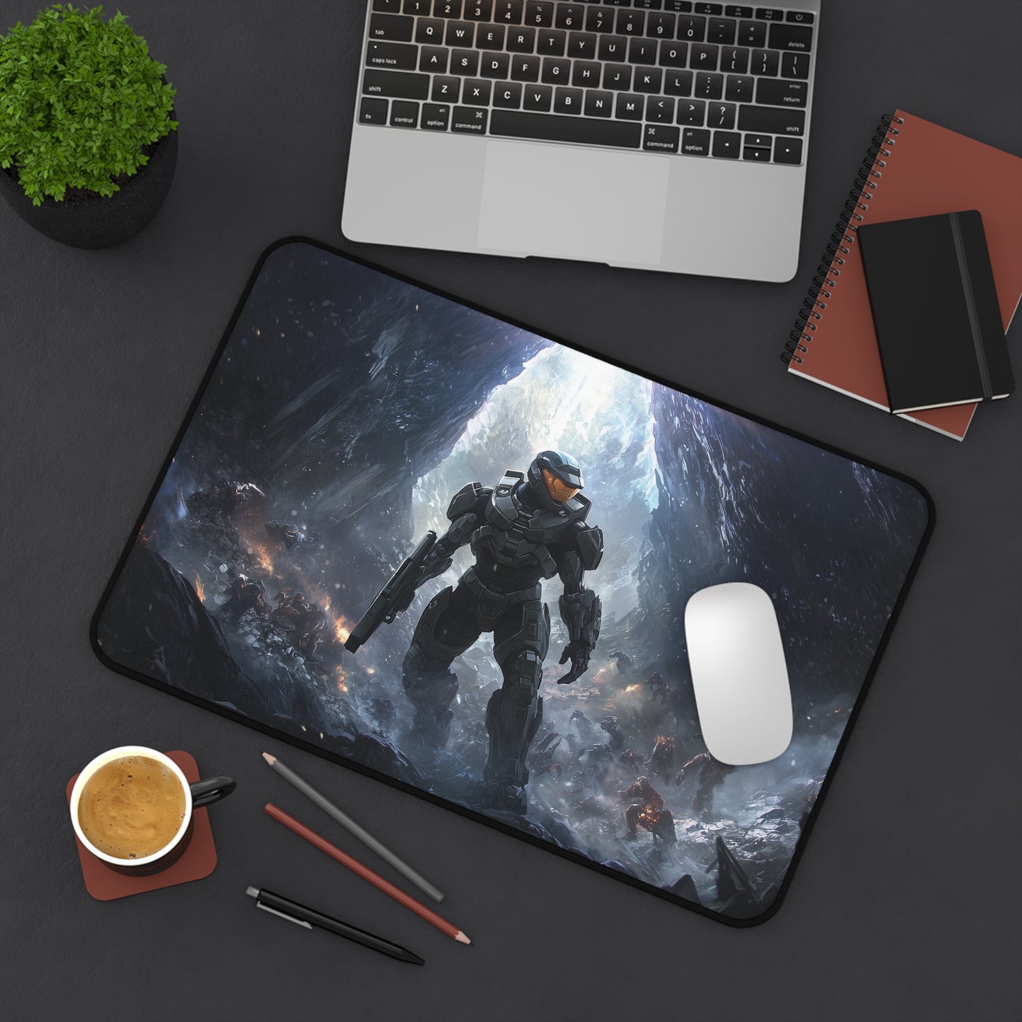Spartan odds not in favor , Gaming Mouse Pad, Video Game Accessories, Perfect for Game Streamers, Halo-Inspired Design