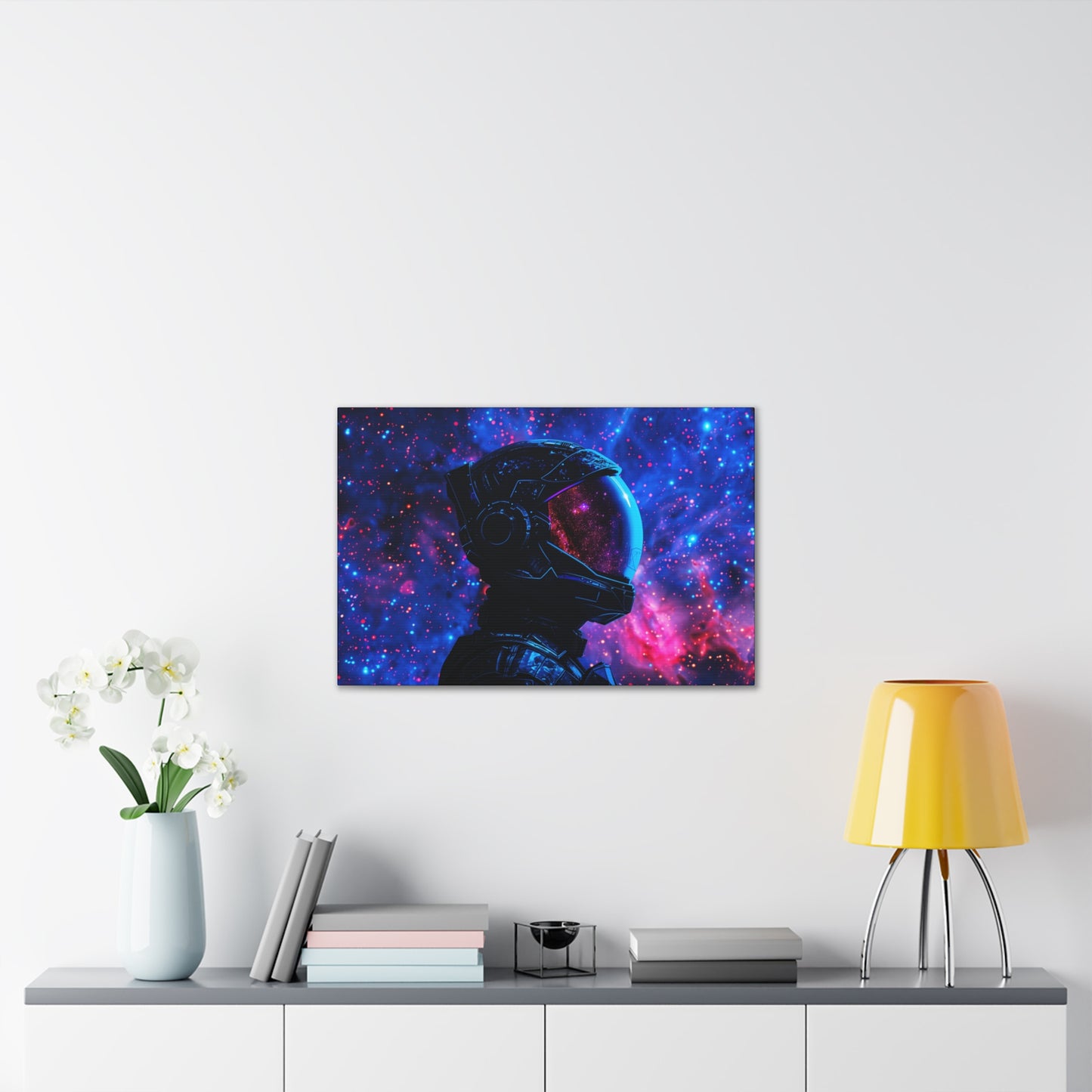 Astronaut Helmet Galaxy Canvas