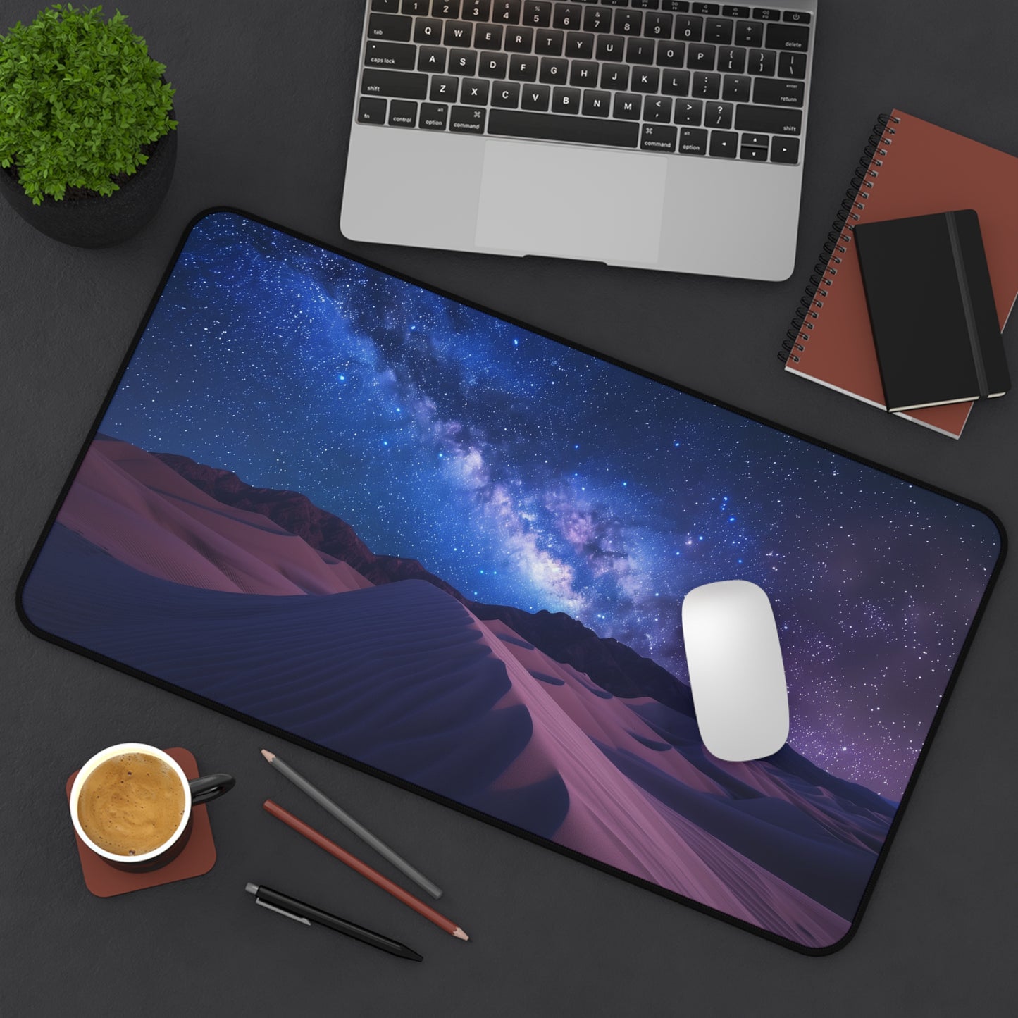 Desert Night Sky Milky Way Sand Dunes Desk Mat | Mousepad