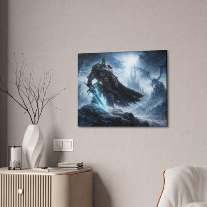 Lich King canvas | fantasy battle art, dragon, frozen sword