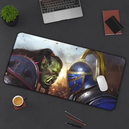 Orc vs Knight Desk Mat | Warcraft-Inspired Fantasy Battle Gaming Mouse Pad