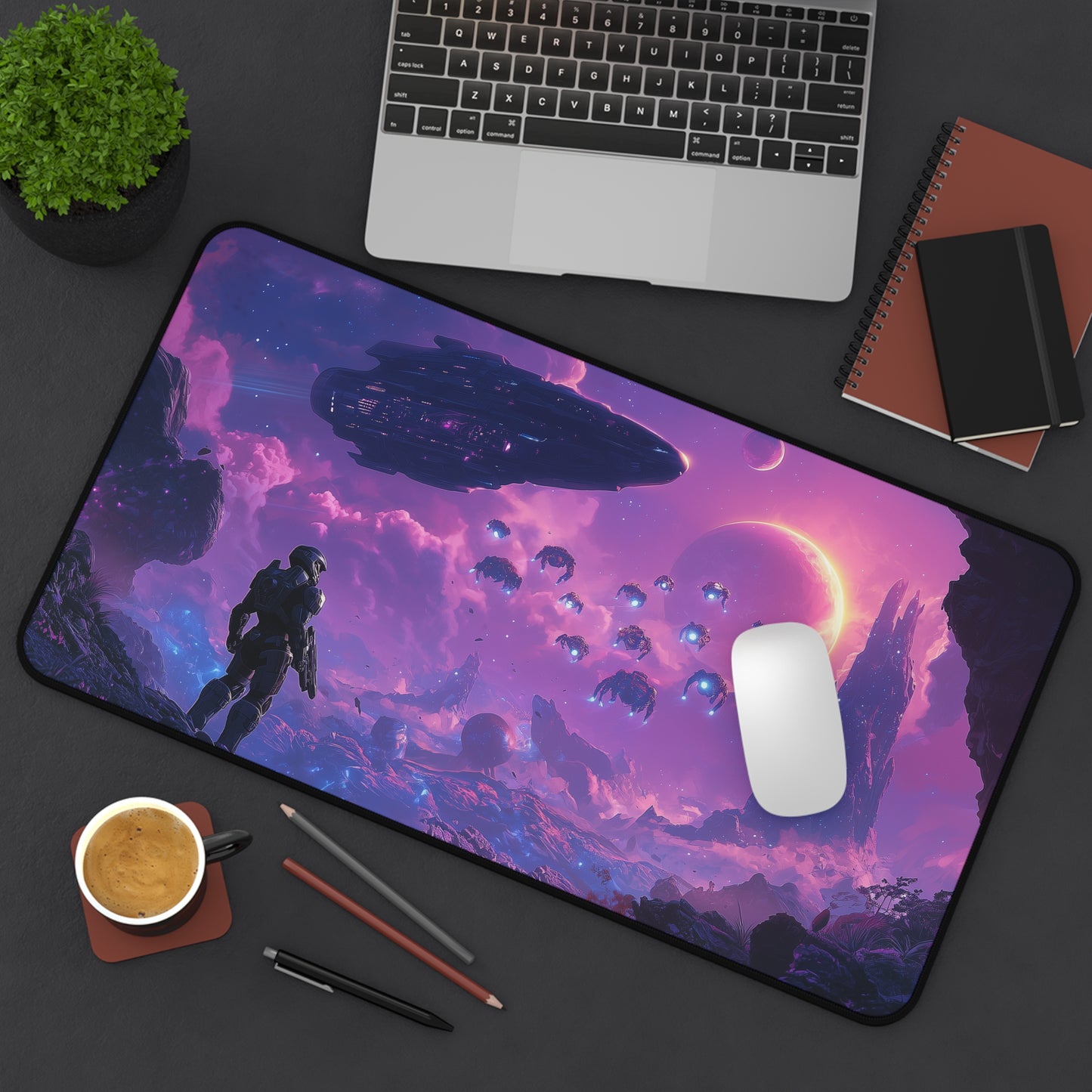 Spartan HALO-Inspired Gaming Desk Mat | Epic Sci-Fi Design, Perfect for Gamers, Office Decor & Gifts