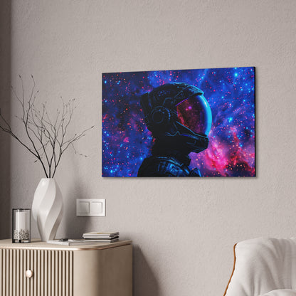 Astronaut Helmet Galaxy Canvas