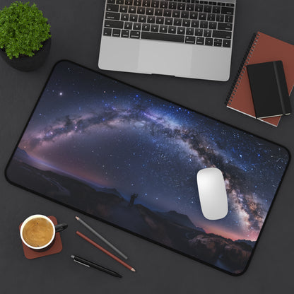 Milky Way Night Sky Desk Mat | Galaxy Landscape Mouse Pad